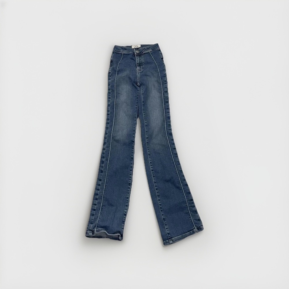 We The Free People Jeans Cross My Heart Slim Straight Burnin Blue Women's 25